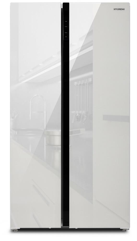 Холодильник "Hyundai" CS6503FV белое стекло