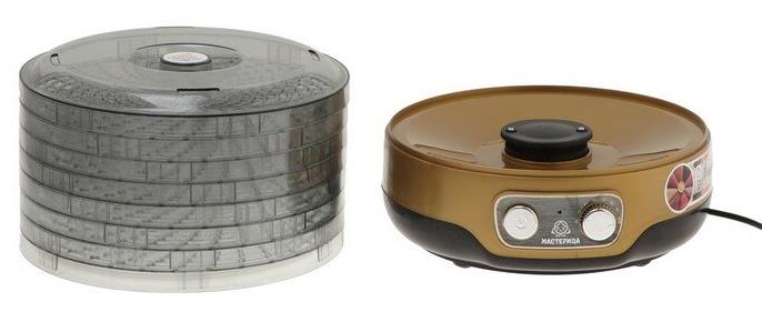 Сушилка "Мастерица" EFD-3070 черно-золотистый 7 тонированных поддонов+2 поддона для пастилы