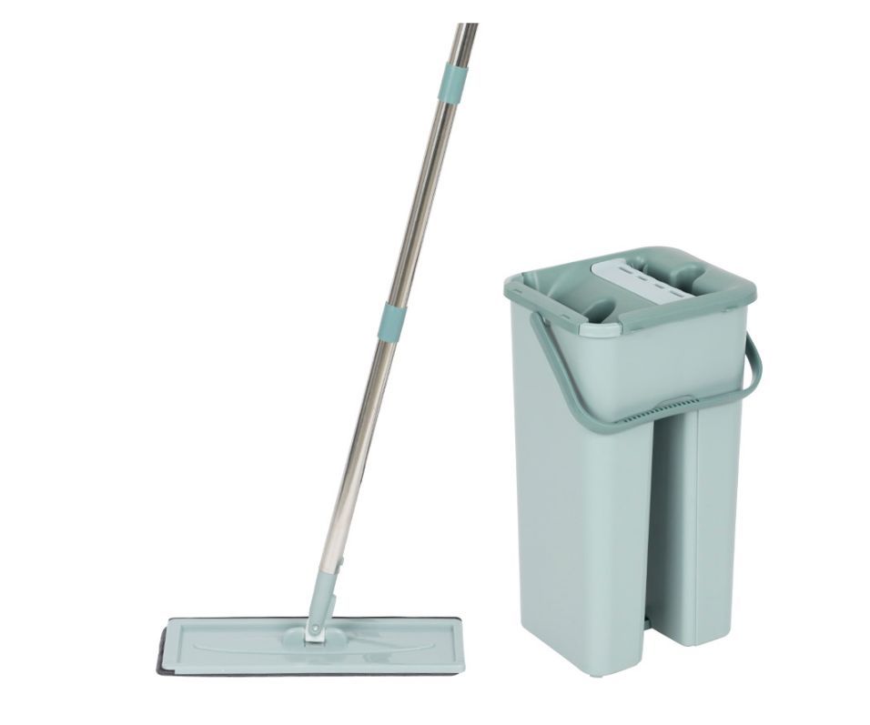 Швабра "Рыжий кот" Швабра для пола с насадкой из микрофибры и ведром Clean hands (310459)