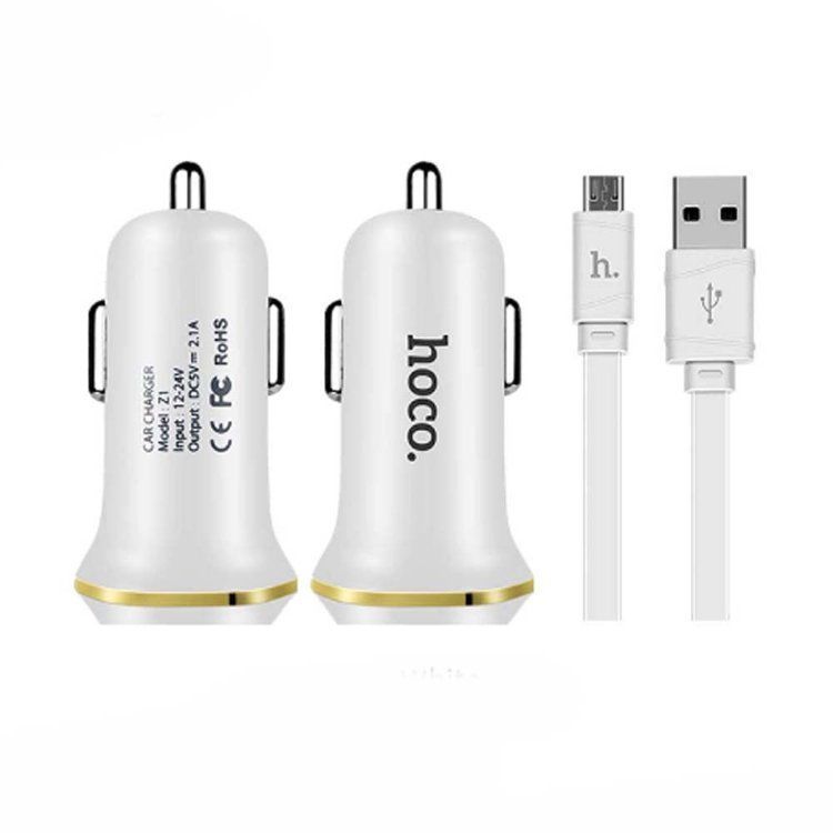 АЗУ "Hoco" (6957531040194) Z1 2USB 2.1A MicroUSB белый