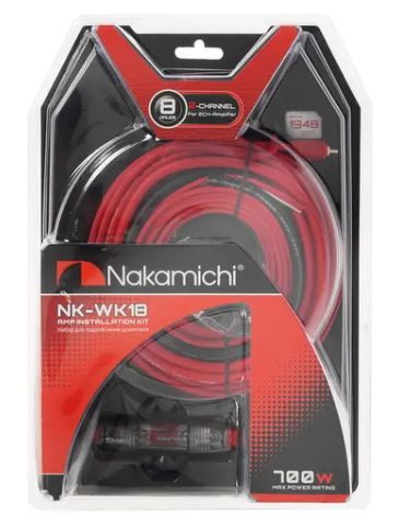 Набор проводов "Nakamichi" NK-WK18 / для подкл. 2х кан.усилителя 8Ga, ССА, блистер