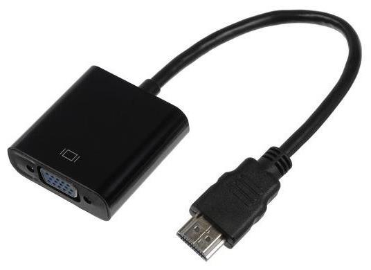 Переходник "Luazon Home" (3015682) PL-001, HDMI-VGA, провод 0.2 м, чёрный 3015682