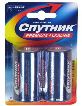 Батарейка "Спутник" LR20/2B PREMIUM ALKALINE
