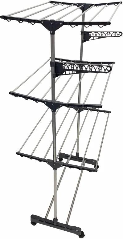 Сушилка "Unistor Wings" складная, на колёсиках, 3-х ярусная, с дополнительными держателями 211546