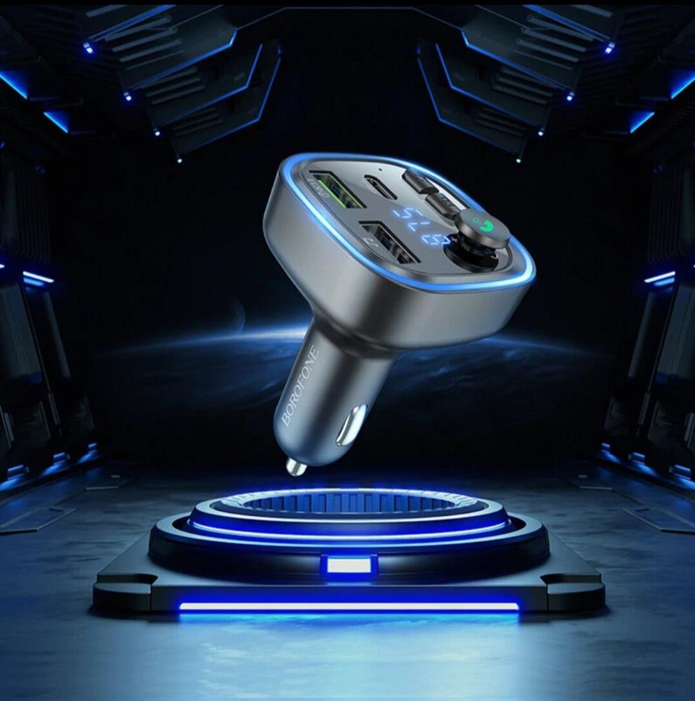 Автотрансмиттер "Borofone" (6941991104039) BC48 Black 2USB+1Type-C QC3.1
