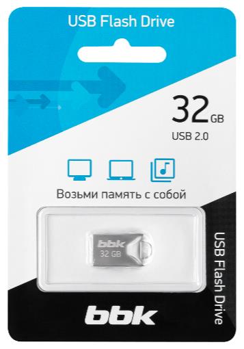 Флеш-накопитель "BBK" 032G-TG106 металлик, 32Гб, USB2.0, TG серия