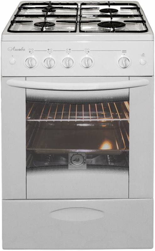 Газовая плита "Лысьва" ГП 400МC-2у белый/черный стеклянная крышка решетка сталь