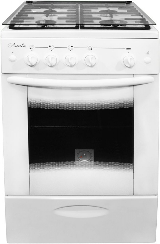 Газовая плита "Лысьва" ГП 4к20 МС-2у белая стеклянная крышка решетки чугун