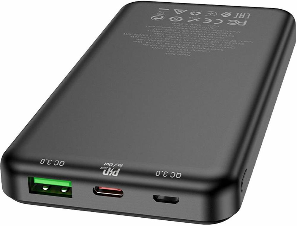 Мобильный аккумулятор "Hoco" (6931474761019) J87 Tacker PD20W+QC3.0 10000 mAh (черный)