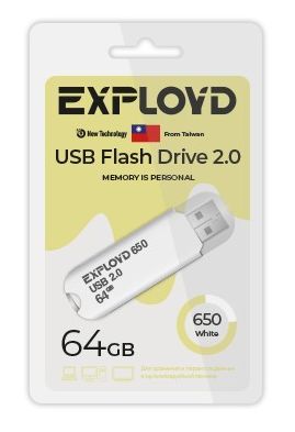 Флеш-диск "Exployd" EX-64GB-650-White