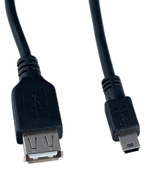 Кабель "VS" (U210) USB2.0 A розетка-MiniUSBвилка, 1,0 м черный