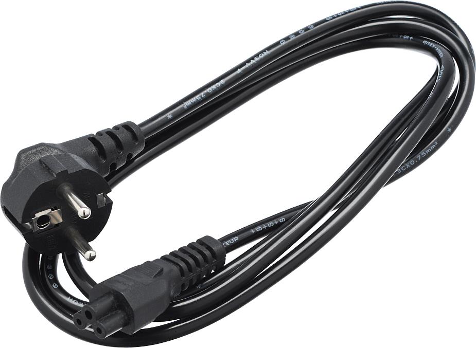 Кабель "Gopower" (00-00024056) кабель питания евровилка CEE 7/7-IEC 320 C5 1.8м ПВХ 0.75мм черный