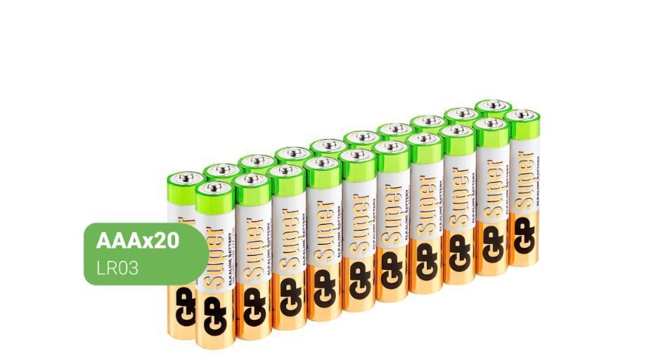 Батарейка "GP" (24A-B20) LR03 SUPER ALKALINE 24А (ААA) - 20 шт.