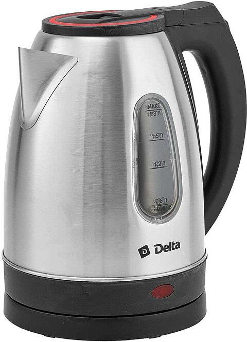 Чайник "Delta" DL-1114 нерж. с красным