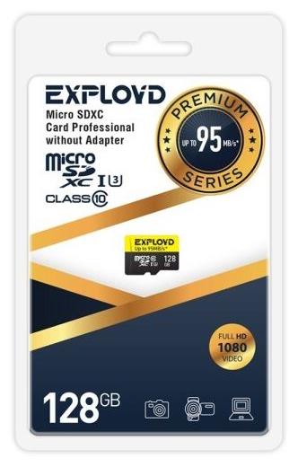 Карта памяти "Exployd" 128GB microSDXC Class 10 UHS-1 Premium (U3) [EX128GCSDXC10UHS-1-ElU3 w]