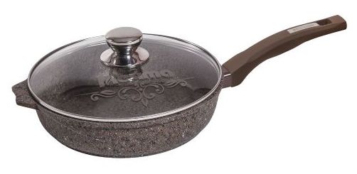 Сковорода "Мечта" С24902 Premium (mokko) 24см с несъемн. ручкой и стекл. крышкой