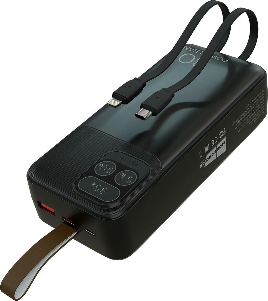 Мобильный аккумулятор "MORE CHOICE" (4620202550637) PB55-30 с кабелем 1USB 3.0A 22.5W PD - 30000mAh
