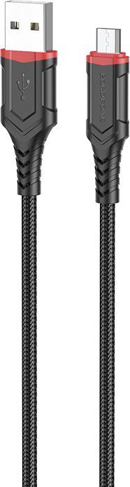 Кабель "Borofone" (6974443383379) BX67 USB 2.4A microUSB 1m черный