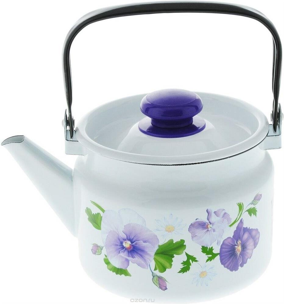 Чайник "Лысьва" 27104П2 Анютины глазки эмал 2,0л