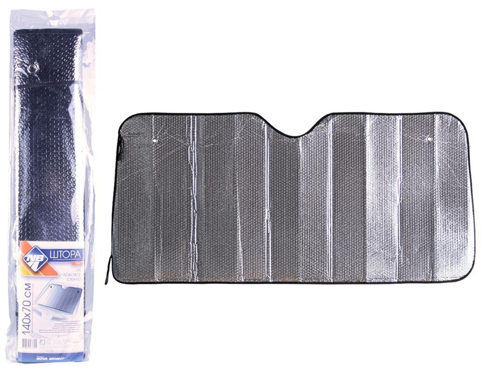 Шторка "NOVA BRIGHT" металлизированная, под лобовое стекло (серебро), 140х70см 46481