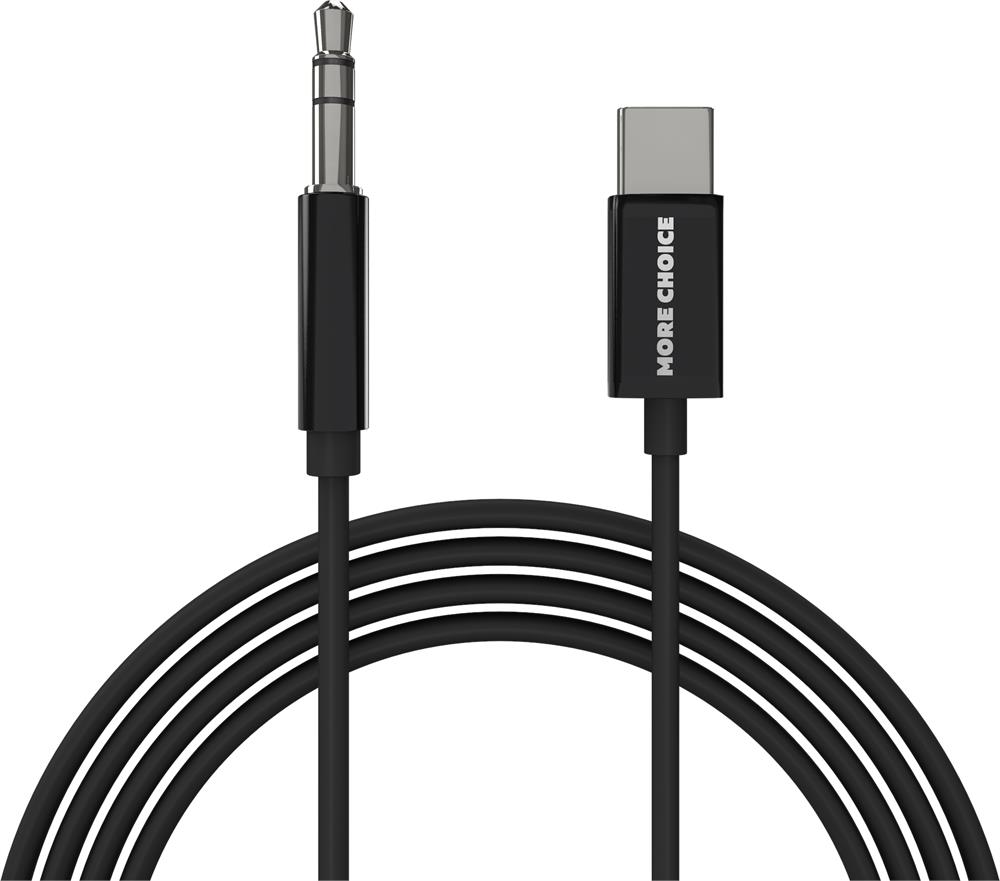 Кабель "MORE CHOICE" (4610196409844) UK28a AUX 3.5mm Type-C 1м Black
