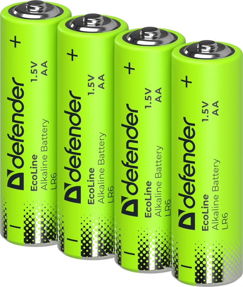 Батарейка "Defender" (56031) LR6-4S АА, шринк, 4 шт., EcoLine