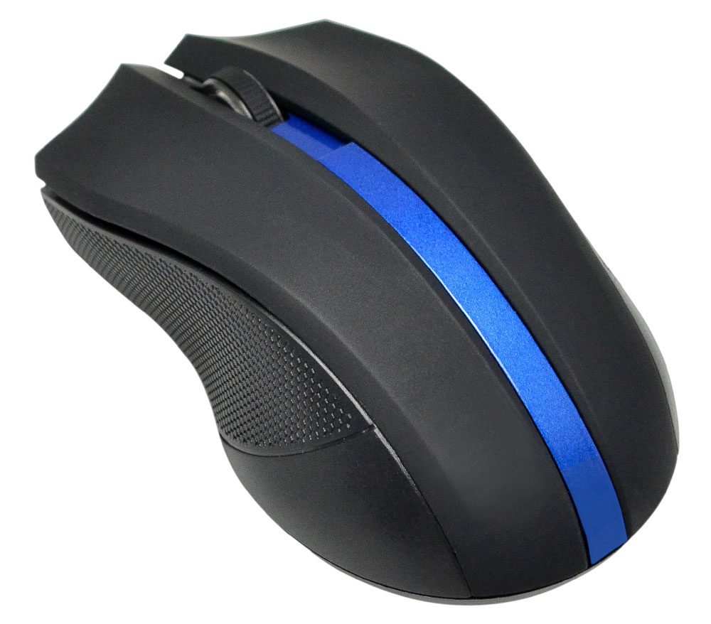 Мышь "Oklick" 615MW black/blue опт. беспр. USB