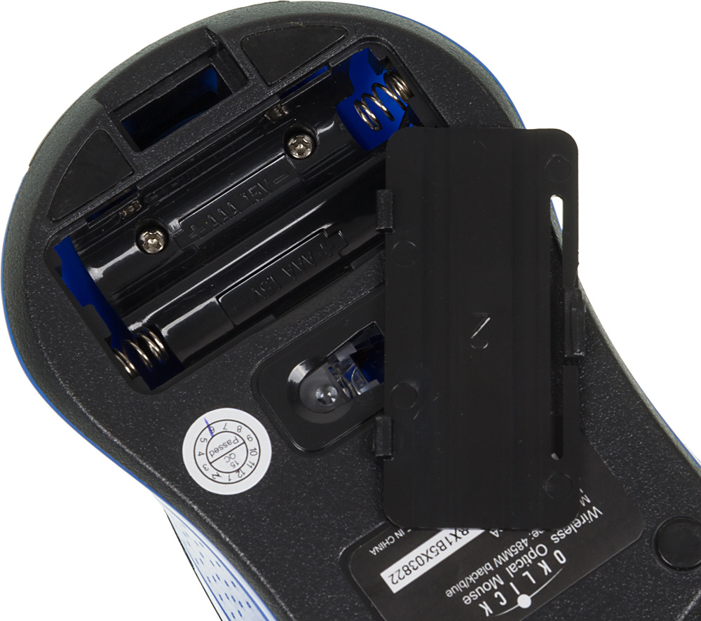 Мышь "Oklick" 485MW black/blue опт., беспр. USB