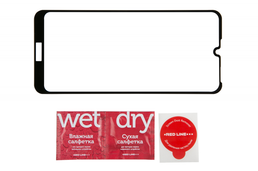 Защитное стекло "Redline" д/Huawei Honor 8A//8A Pro (черный)