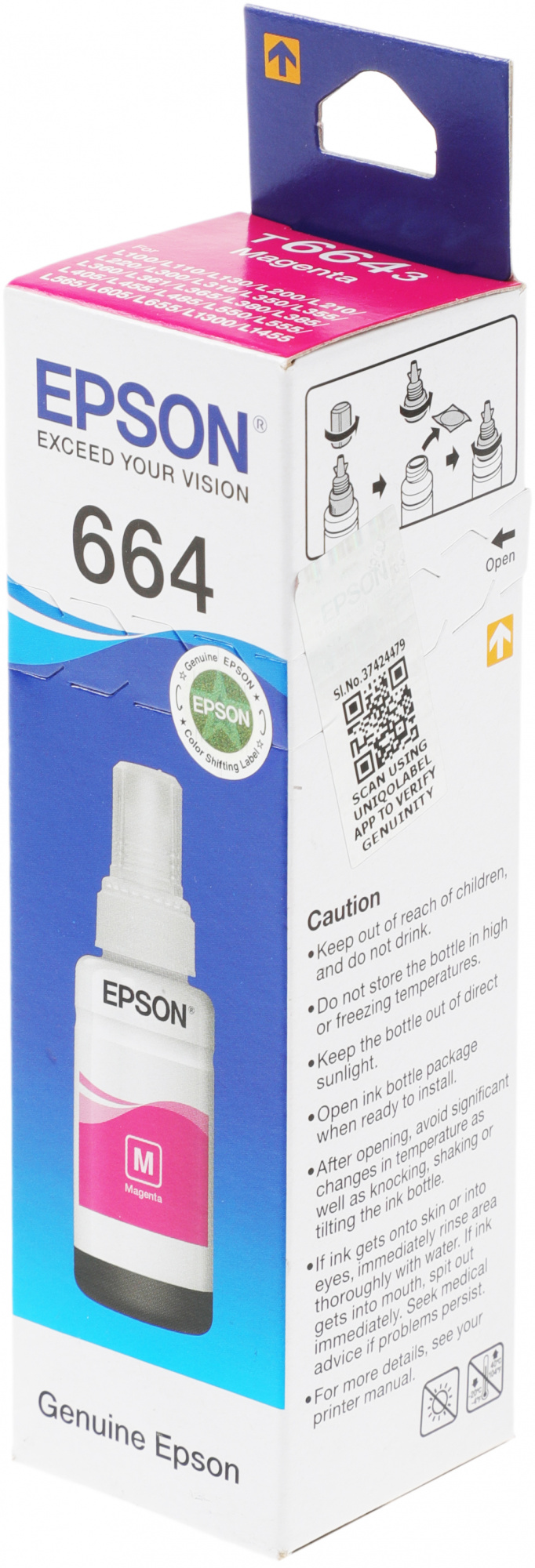 Контейнер с чернилами "Epson" T6643 magenta