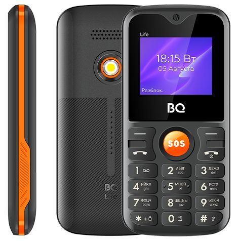 Телефон мобильный "BQ" 1853 Life Black+Orange