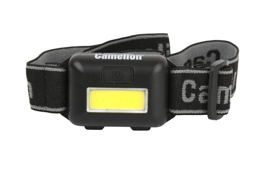 Фонарь "CAMELION" LED5355 (фонарь налобн, черн.,1Вт COB LED, 3 реж, 3XAAA, пласт, блист)