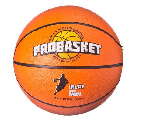 Мяч баскетбольный р.7, 24см, резина, 550гр (+-10%) 128-013