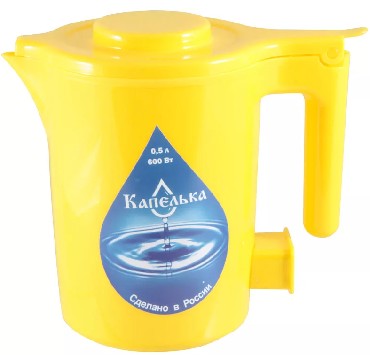 Чайник "Капелька", 0,5л., 600Вт, желтый