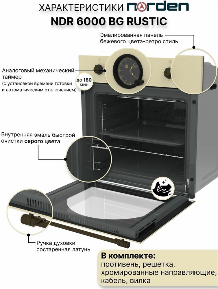Встраиваемая поверхность "Norden" NRD6000BG Rustic бежевый