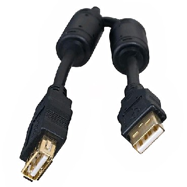 Кабель "5Bites" UC5011-018A EXPRESS USB2.0 / AM-AF / FERRITES / 1.8M / BLACK