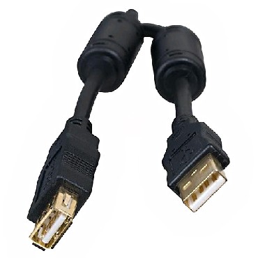 Кабель "5Bites" UC5011-030A EXPRESS USB2.0 / AM-AF / FERRITES / 3M / BLACK