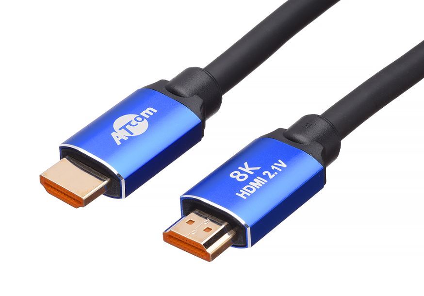 Кабель "Atcom" (AT8888) HDMI 2М (HIGH speed, Metal gold, в пакете) 8K VER 2.1