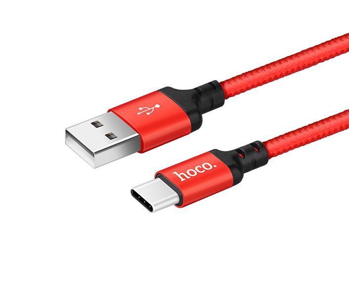 Кабель "Hoco" X14 "Times speed" USB-Type-C 3A 2М красный/черный