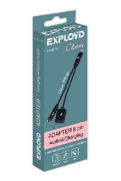 Переходник "Exployd" EX-AD-761 Jack 3,5mm - 8 Pin Classic черный