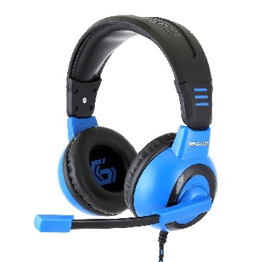 Наушники "Gembird" MHS-G50 с микрофоном, черный/синий, 2.5м