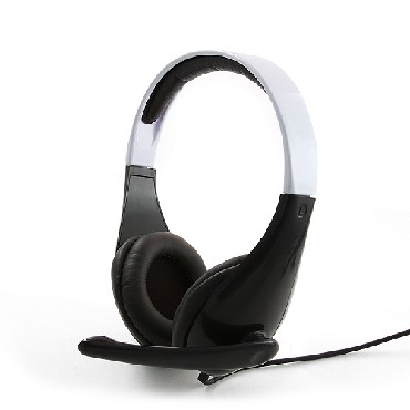 Наушники "Gembird" MHS-901 с микрофоном, черный/белый, 1.8м