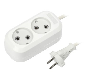Удлинитель без заземления "SmartBuy" SBE-10-2-02-N 2 гнезда 2 метра (10А/2.2кВт, ПВС 2х1.0)