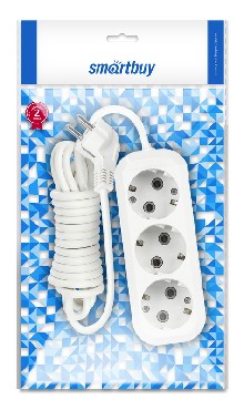 Удлинитель "SmartBuy" SBE-16-3-03-Z 3 гнезда 3 метра (16А/3.5кВт, ПВС 3х1.0)