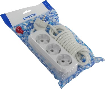 Удлинитель "SmartBuy" SBE-16-3-1.5-Z 3 гнезда 1.5 метра (16А/3.5кВт, ПВС 3х1.0)