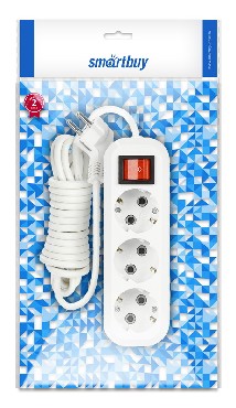 Удлинитель "SmartBuy" (SBE-16-3-15-ZS) 3 гнз х 1,5 м (16А/3.5кВт, ПВС 3х1.0)