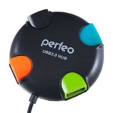 USB-хаб "Perfeo" (PF_4283) USB-HUB PF-VI-H020 4 PORT черный