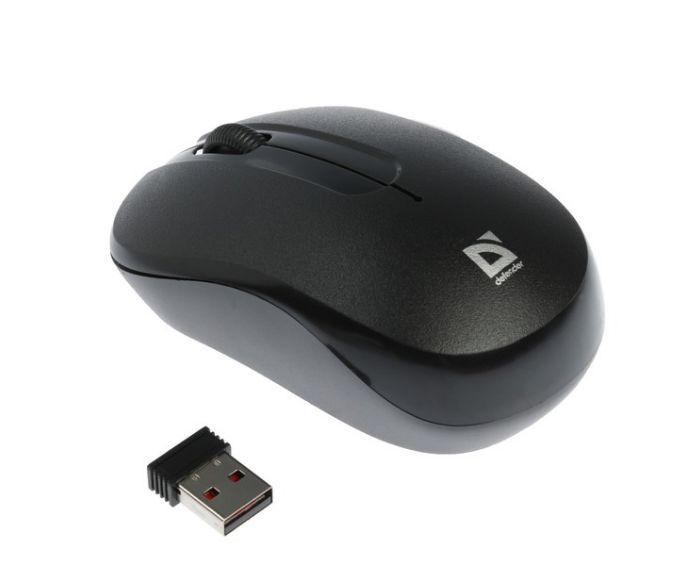 Мышь "Defender" Datum MM-285 черный опт. беспр. 3 кнопки  (52285)