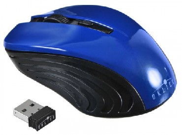 Мышь "Oklick" 545MW black/blue опт. беспр. USB