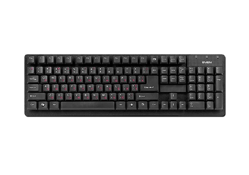 Клавиатура "Sven" Standart 301 черный, USB (SV-03100301UB)